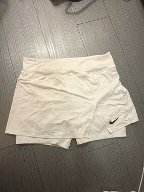 Nike White Women's Athletic Skort with Black Swoosh